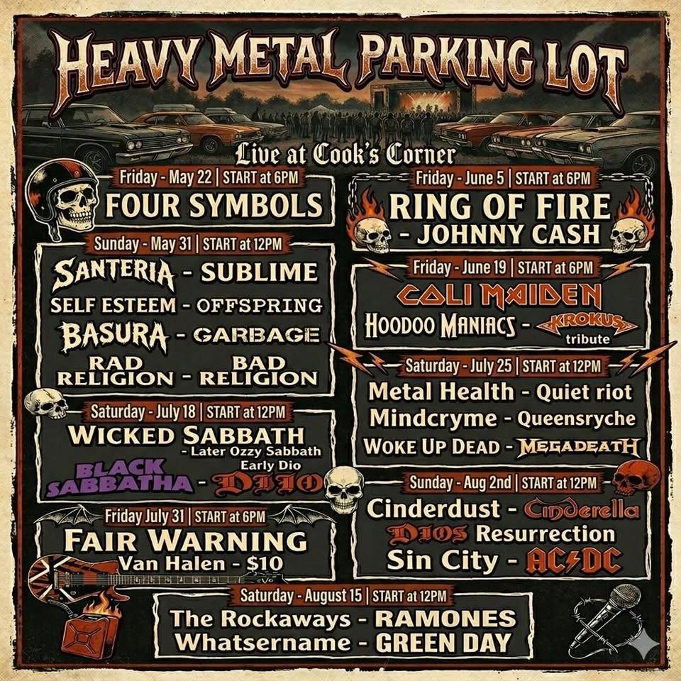 FAIR WARNING at COOKS CORNER-FRIDAY JULY 31st