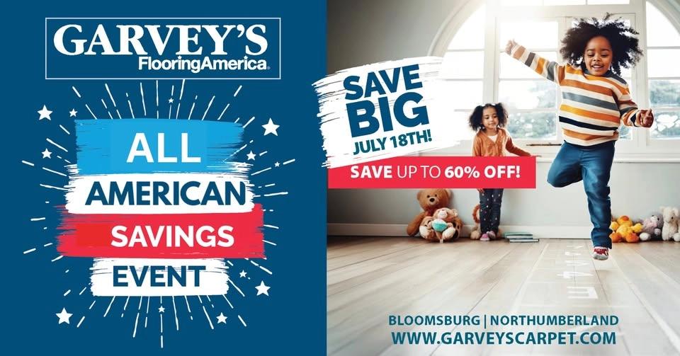 ONE DAY ONLY! Up to 60% Off Carpet & Floors During our All American Savings Event!