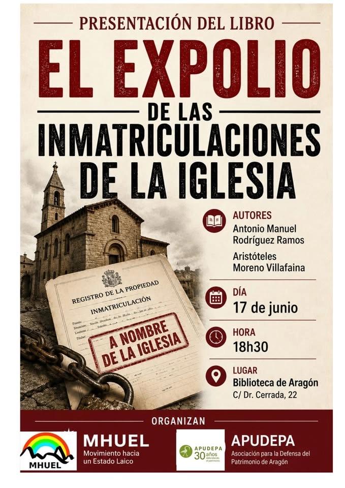 Presentación del libro El expolio de las inmatriculaciones de la Iglesia