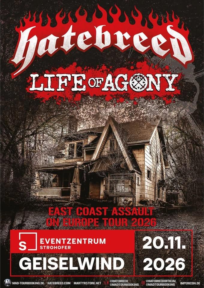 Hatebreed • East Coast Assault On Europe Tour • 20.11.2026
