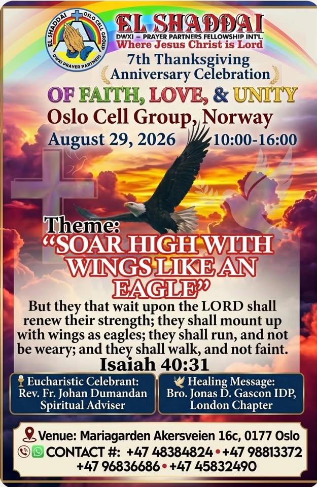 7th Thanksgiving Anniversary of El Shaddai DWXI-PPFI Oslo Cell Group, Norway