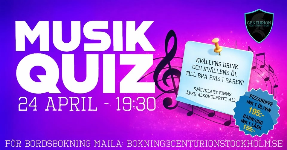 Musikquiz pĂ„ Centurionđ¶