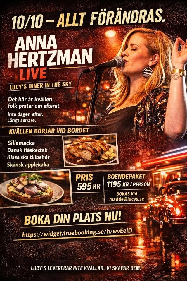 Anna Hertzman live - Hos Lucy´s Diner in the sky Ljungbyhed