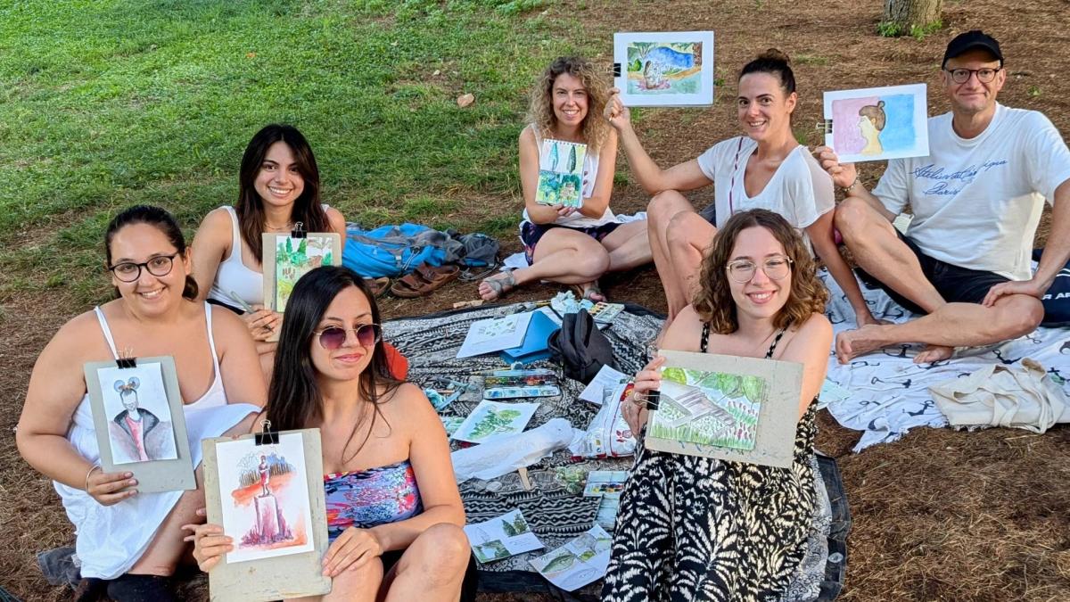 🎨Sketching🪷Taller de dibujo y acuarela en Jardín de Nenúfares con estanque 🌷