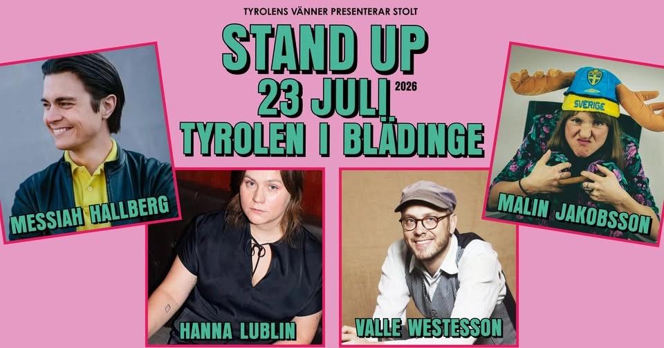 Tyrolen Stand-Up med Messiah Hallberg, Hanna Lublin, Valle Westesson & Malin Jakobsson