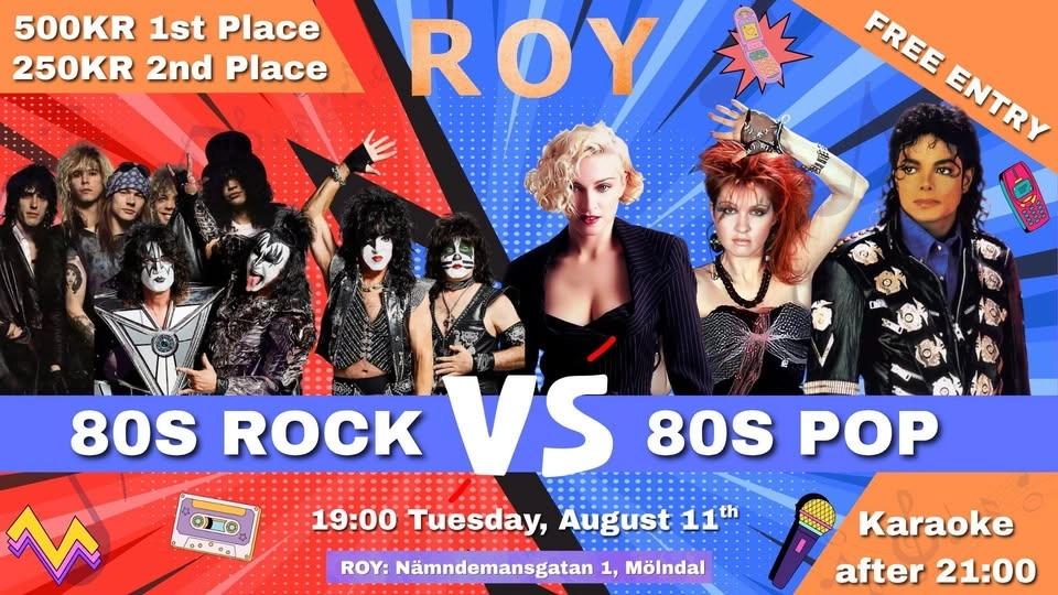 ROY: 80’s Rock VS 80’s Pop Music Quiz - Free Entry