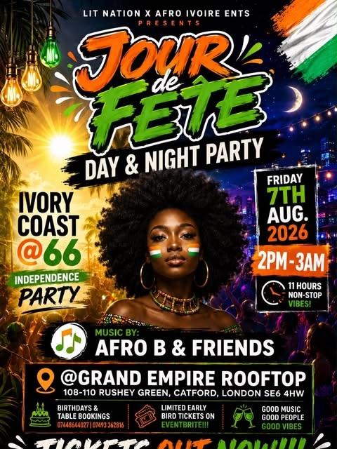 Jour de Fête – Day & Night Party (Ivory Coast @66 Independence Party)