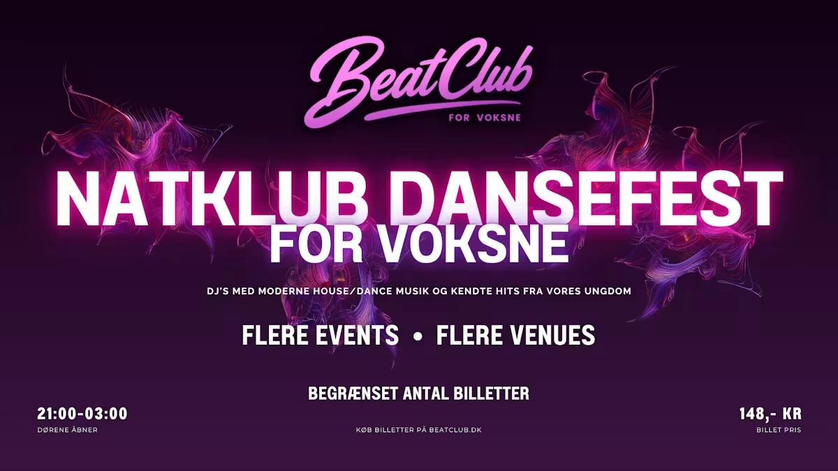 BeatClub - Natklub dansefest for voksne på Skovridderkroen