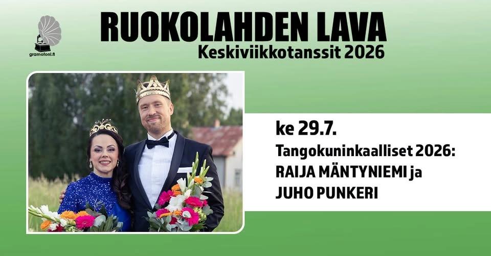 Ruokolahden lavan keskiviikkotanssit 29.7. ⎮ Tangokuninkaalliset '26 Raija Mäntyniemi & Juho Punkeri
