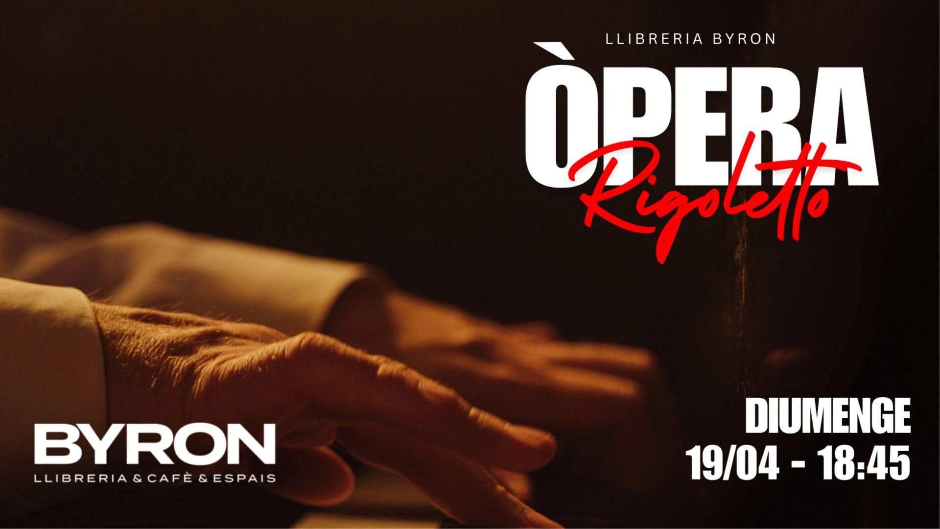 🔒COMPLETA! Òpera de saló amb RIGOLETTI Giuseppe Verdi a la llibreria Byron! 🎶✨