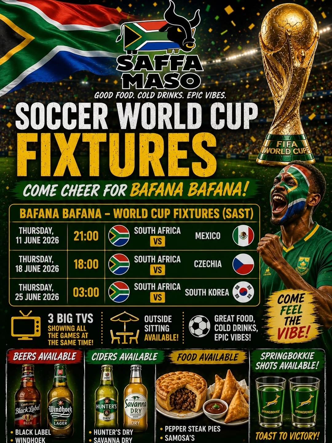 Soccer World Cup: South Africa vs South Korea (Bafana Bafana Watch Party)