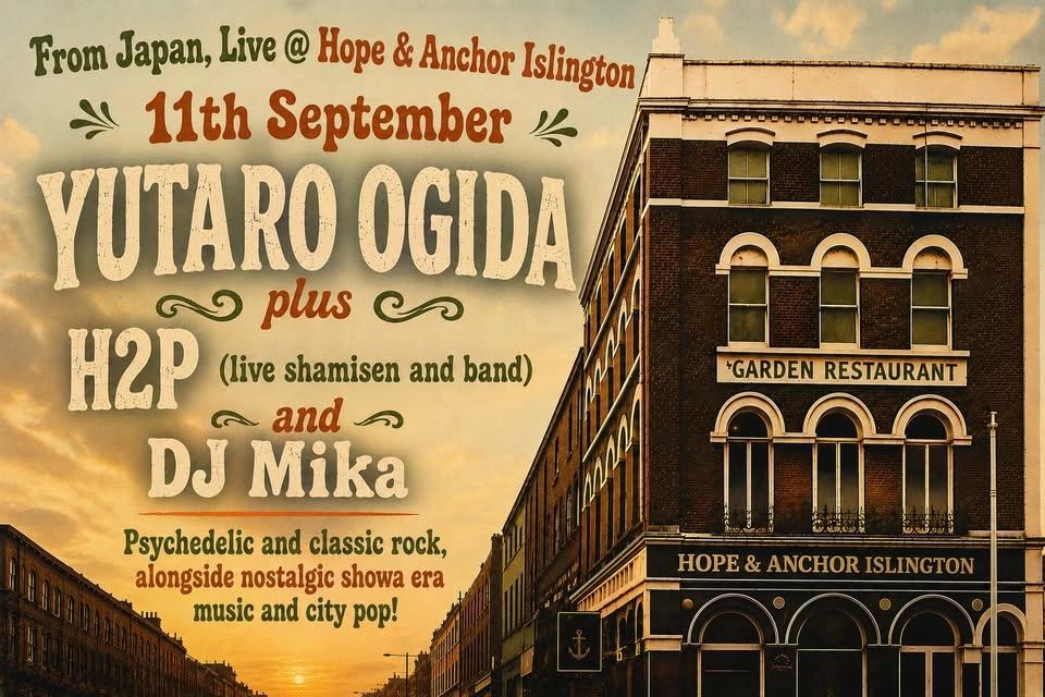 Yutaro Ogida and H2P Shamisen with band + DJ Mika live, 11th September