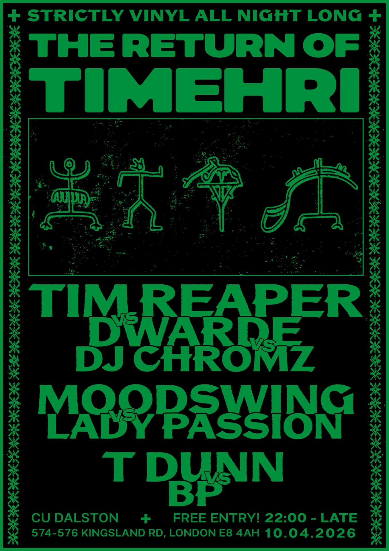 The Return Of Timehri W/ Tim Reaper, Dwarde, DJ Chromz, Lady Passion, Moodswing, T Dunn, BP