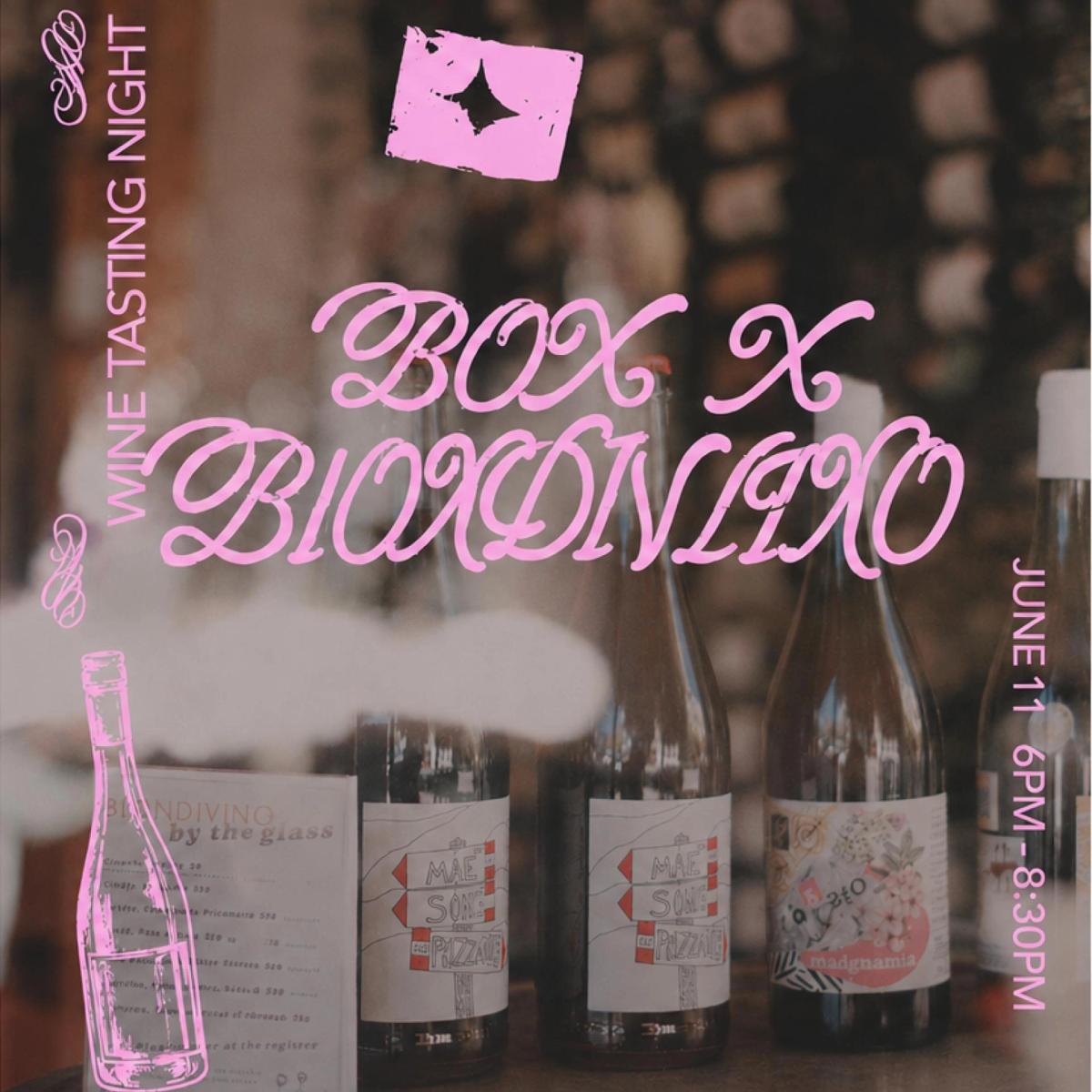 BOX x Biondivino private wine tasting