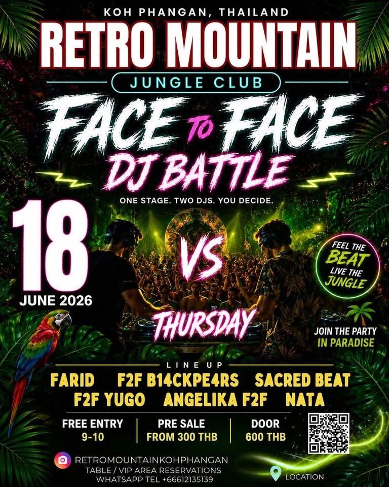 RETRO MOUNTAIN - Face to Face - THURSDAY 18 June