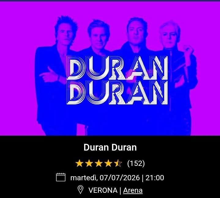 DURAN DURAN arena di Verona - 7/7/2026 -