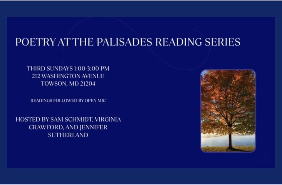 Poetry at the Palisades features Shirley Brewer, Daniel Simpson, and Ona Gritz
