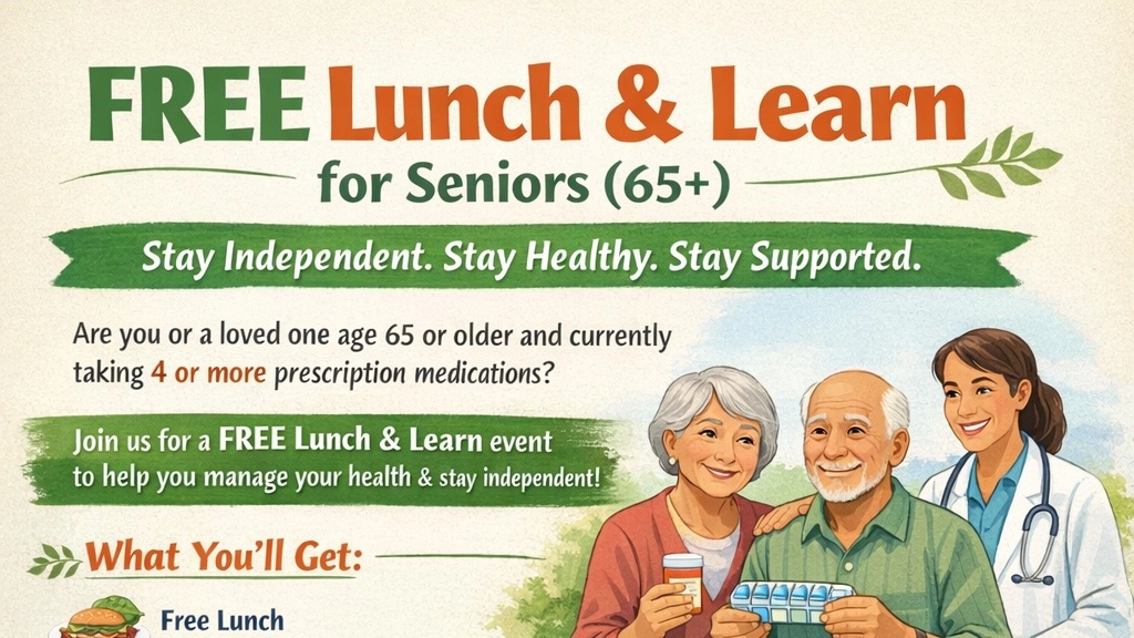 Free Lunch & Learn for Seniors (65+)
đ RSVP required
Your name and Phone#