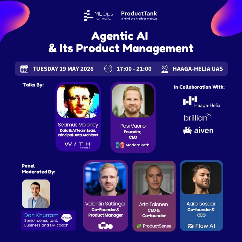 MLOps Meetup Helsinki #10 (together with Helsinki ProductTank)