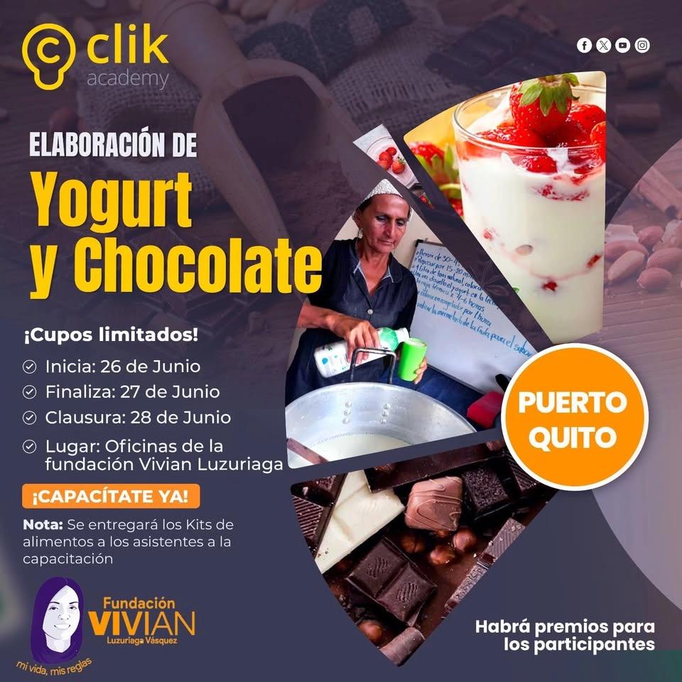 CAPACITACION GRATUITA DE ELABORACION DEL YOGURT Y CHOCOLATE.