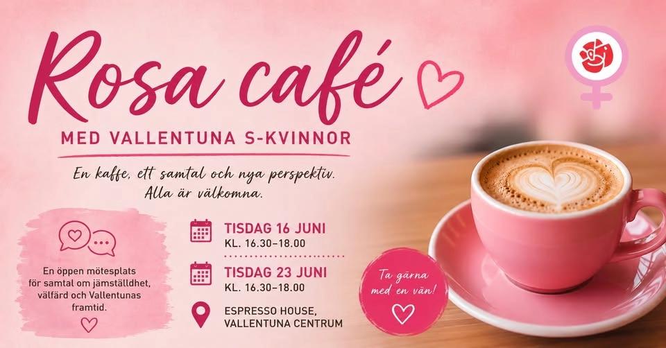 🌹 Rosa café med Vallentuna S-kvinnor 🌹
