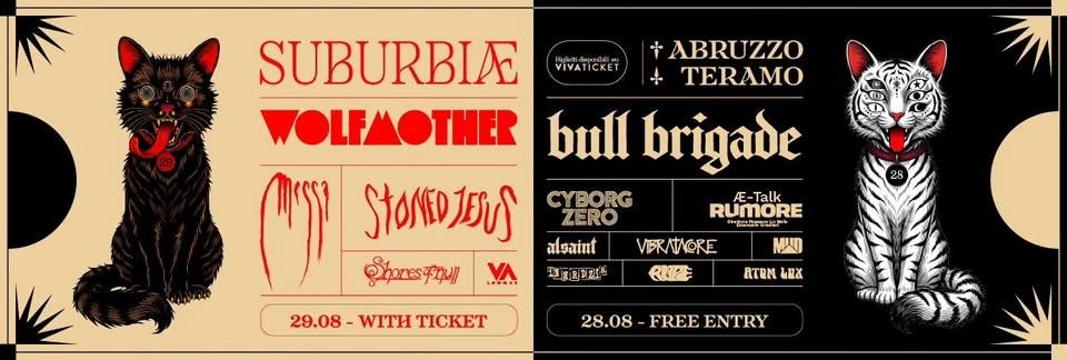 28.08 Suburbiæ #Free - BULL BRIGADE - CYBORGZERO Æ TALK- RUMORE - Alsaint - Vibratacore , MuD ecc.