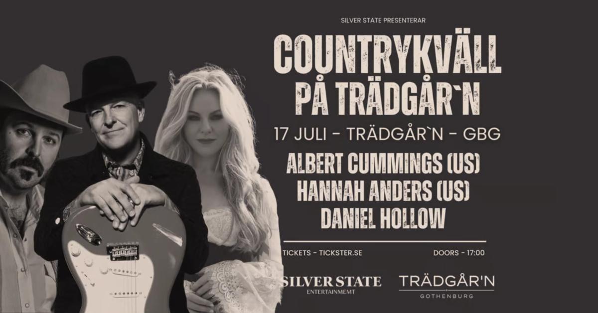 Countrykväll med Albert Cummings, Daniel Hollow & Hannah Anders