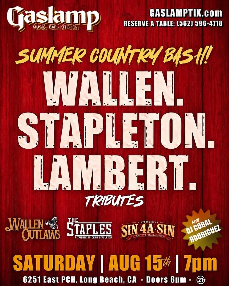 MORGAN WALLEN + CHRIS STAPLETON + MIRANDA LAMBERT TRIBUTES... SUMMER COUNTRY BASH!