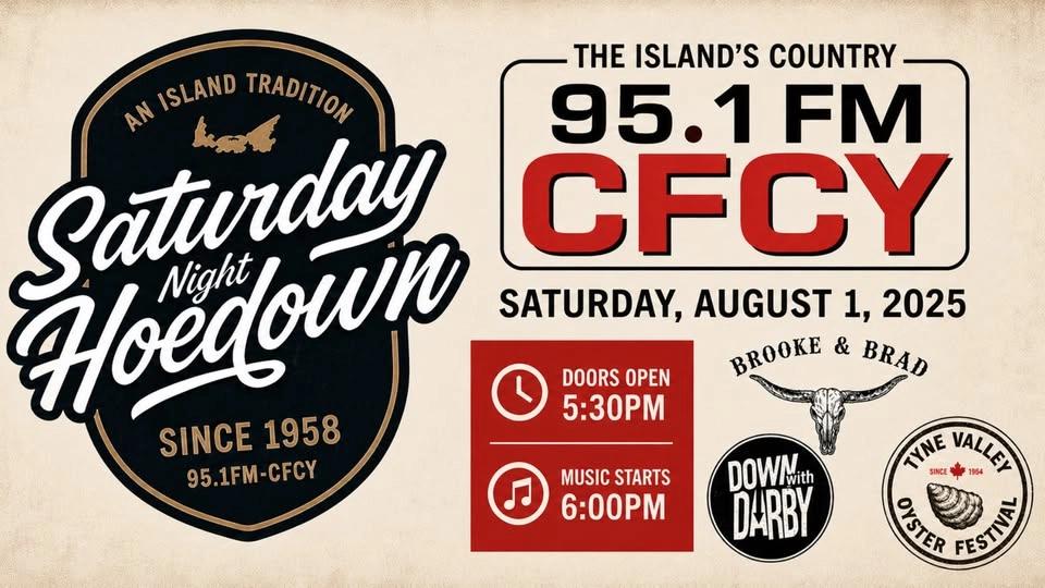 TVOF presents: CFCY Saturday Night Hoedown LIVE!! With Brooke & Brad and DOWN WITH DARBY!