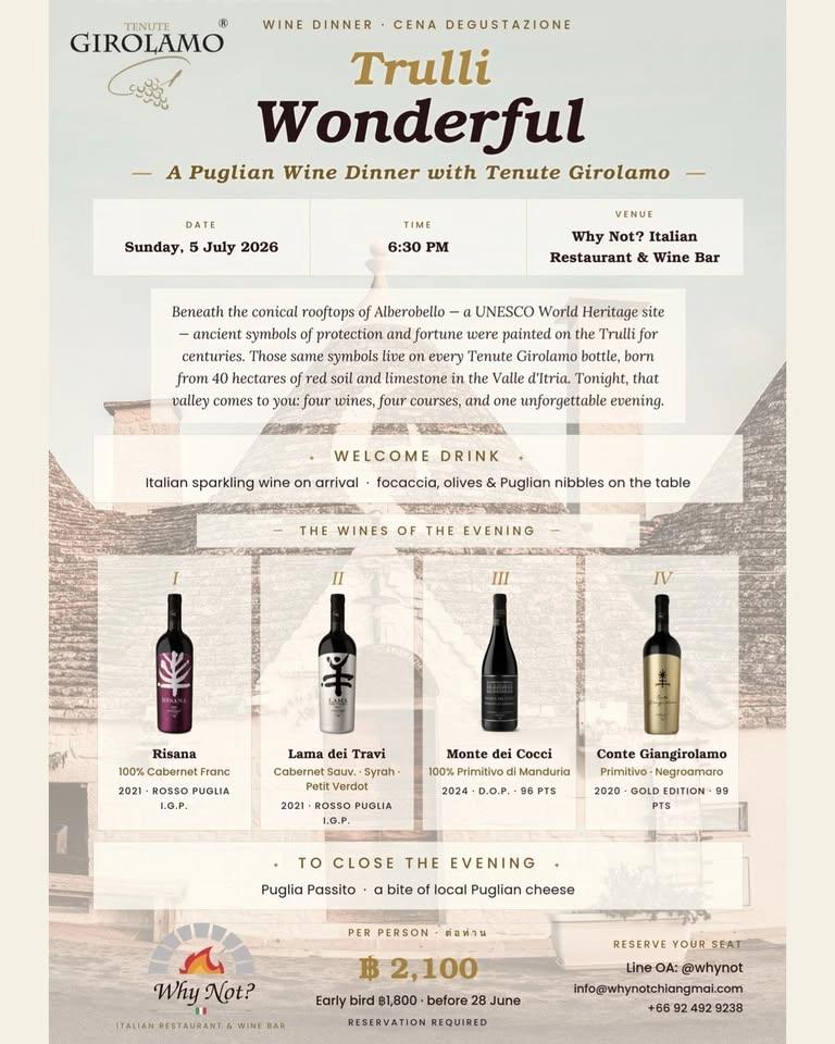 TRULLI WONDERFUL — A Puglian Wine Dinner with Tenute Girolamo