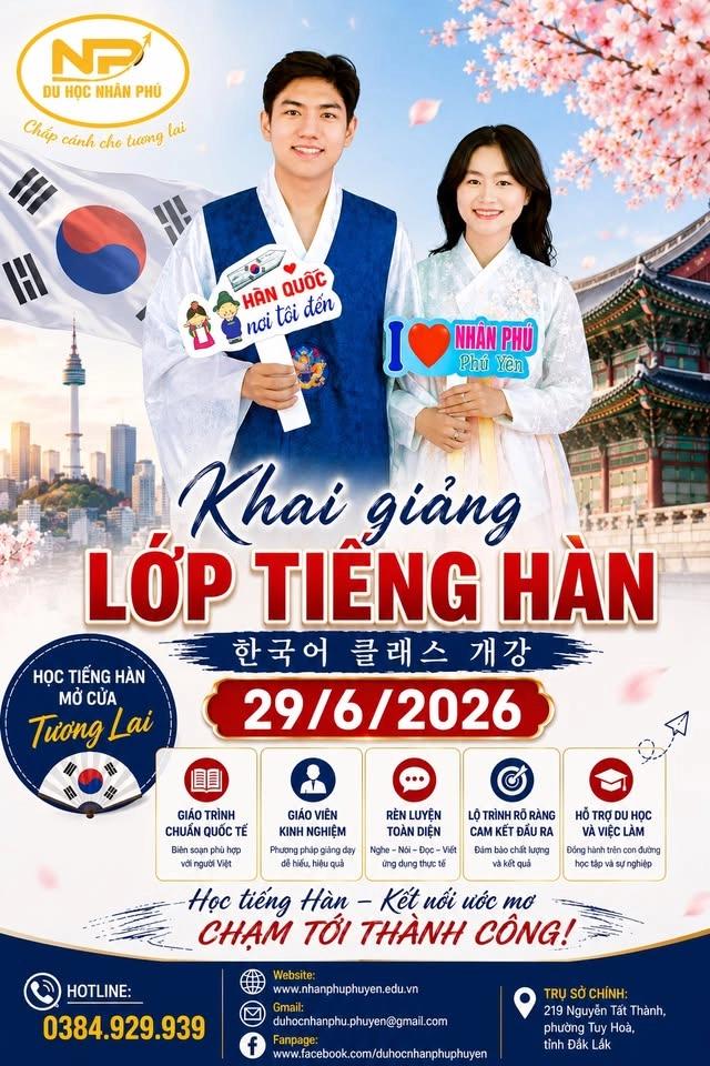 Khai giảng lớp học tiếng Hàn tại Du học Nhân Phú