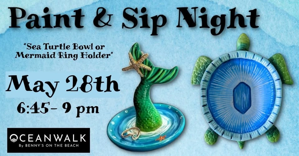 Sea Turtle Bowl or Mermaid Ring Holder Paint Night