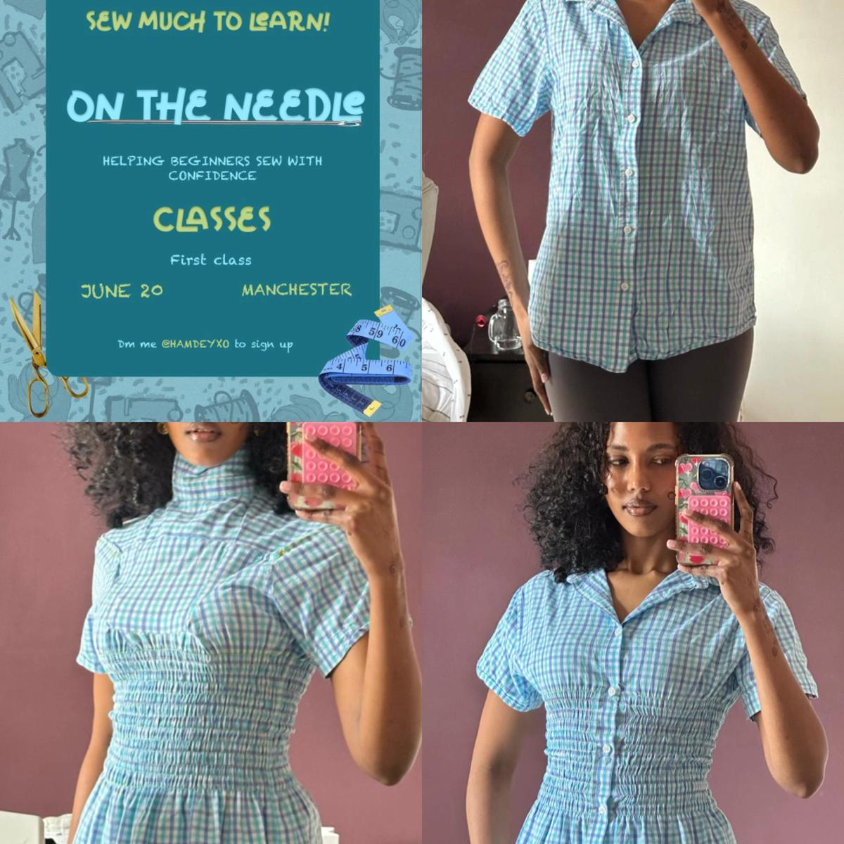 ON THE NEEDLE: London upcycling sewing socials (shirring)