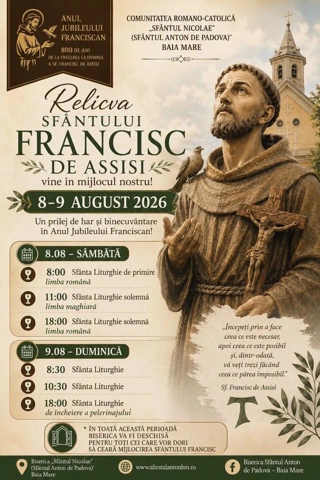 Relicva Sfântului Francisc de Assisi la Baia Mare