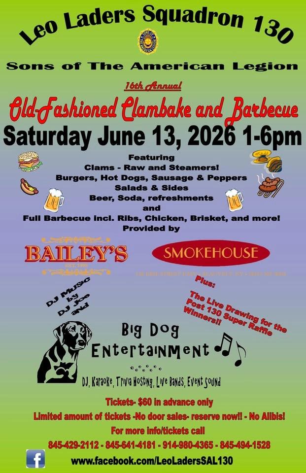 16th Annual Old-Fashioned Clambake and Barbecue!