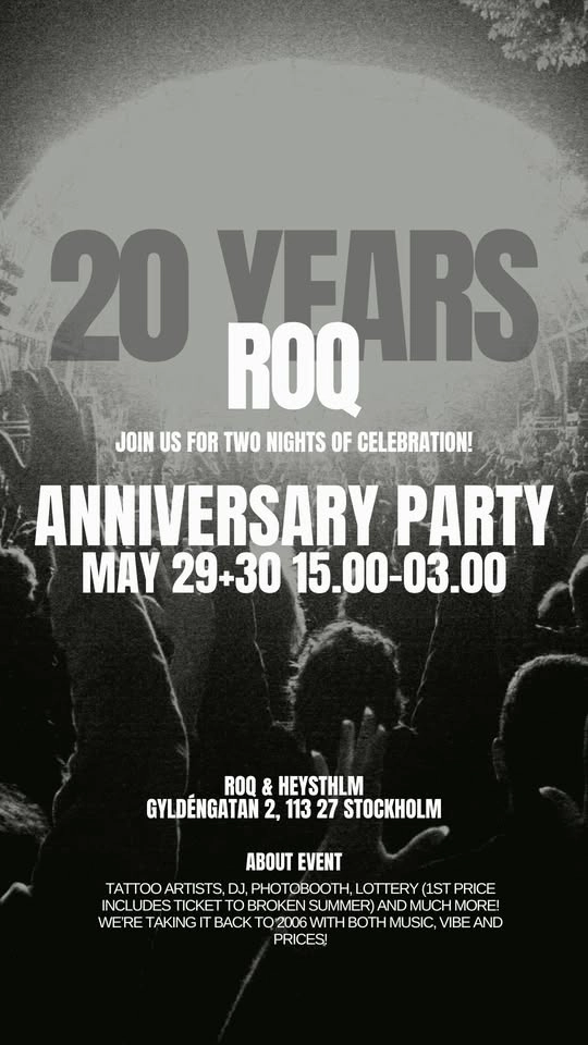 20-ÅRSJUBILEUM ROQ