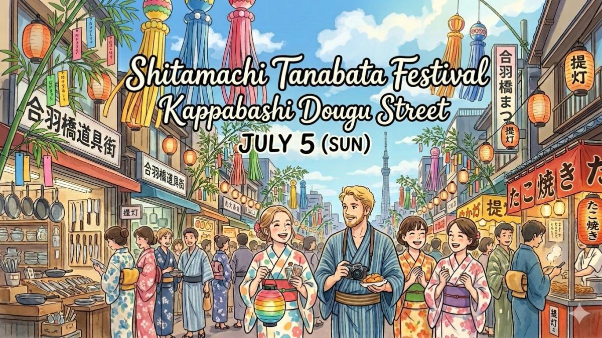 🎋🏮✨ Shitamachi Tanabata Festival 🚶♂️🚶♀️ 🏺🔍 Kappabashi Dougu Street 🍜🥢