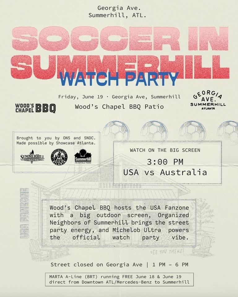 Summerhill World Cup Watch Party -- USA vs. Australia, Friday, June 19