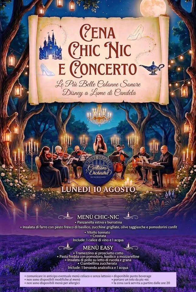 📌 CENA CHIC-NIC E CONCERTO Le Più Belle Colonne Sonore Disney a Lume di Candela