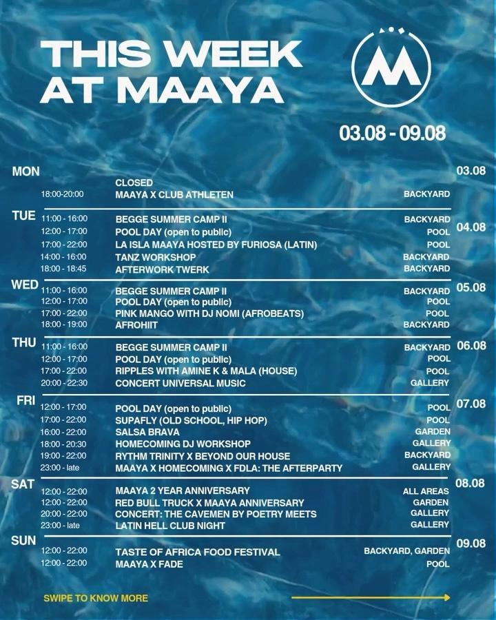 MAAYA Wednesday — Pool Day, Pink Mango with DJ Nomi & AfroHIIT