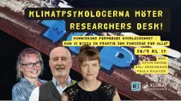 Klimatpsykologerna möter RD! Människans förmodade överlägsenhet - kan vi bygga en framtid för alla?