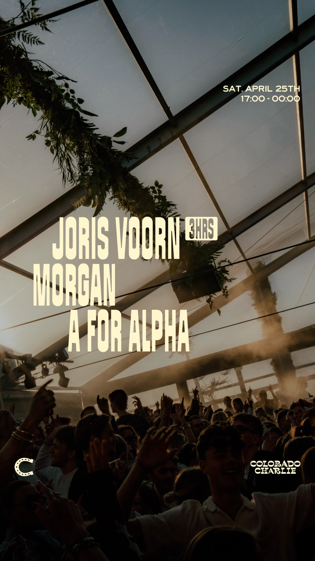 Colorado Charlie with Joris Voorn (3hrs), Morgan, A For Alpha (SOLD OUT)