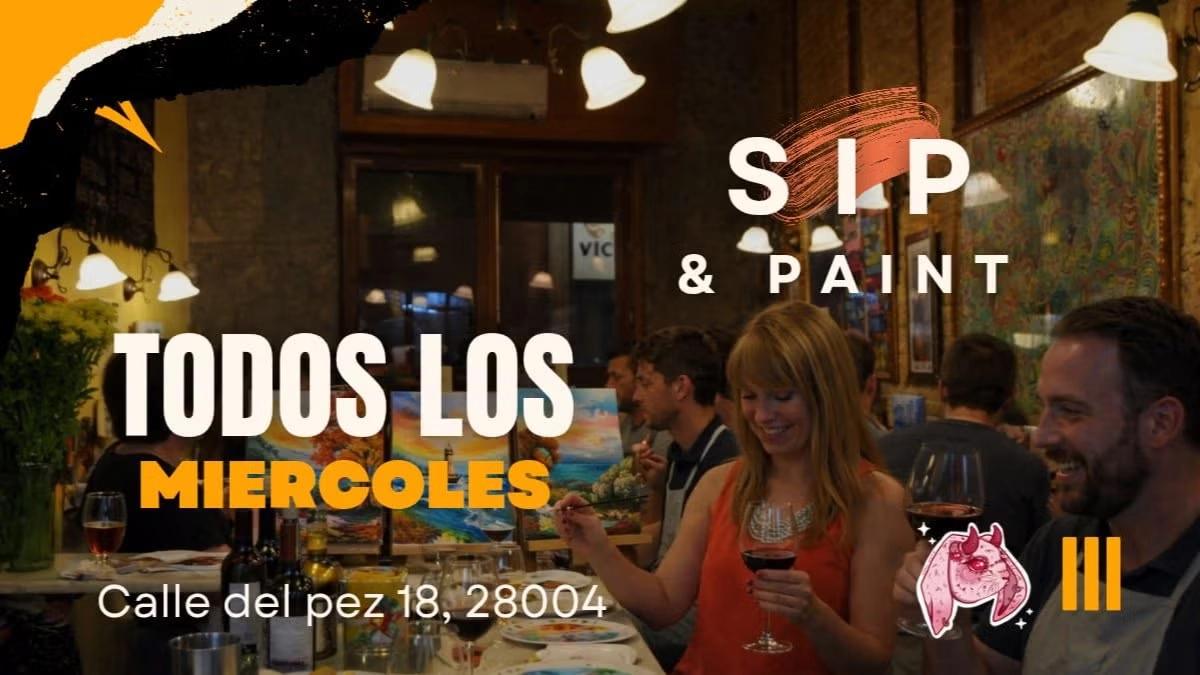 🌟 Sip & Paint – Pontepez, Malasaña 🎨🍷