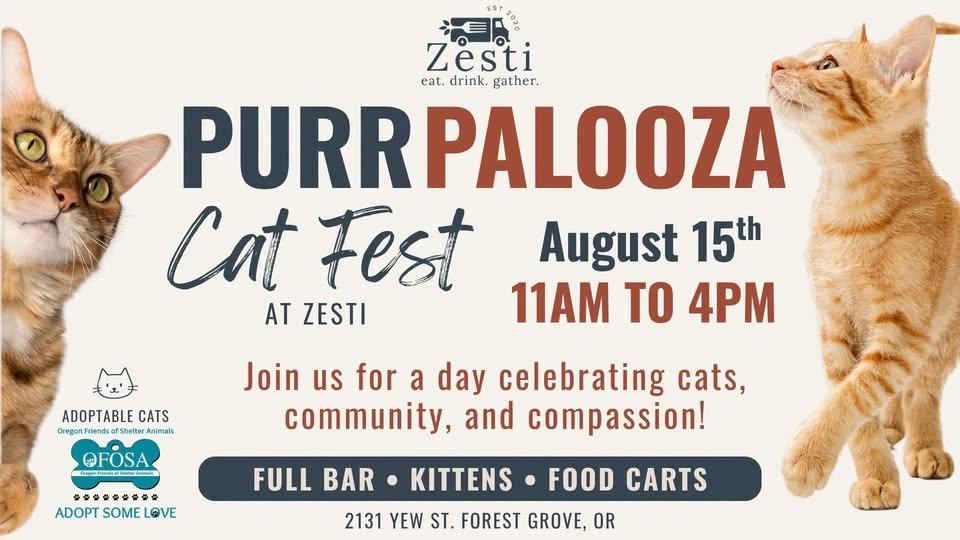 Purr Palooza - Cat Fest at Zesti - Cat Adoption and Vendor Fair