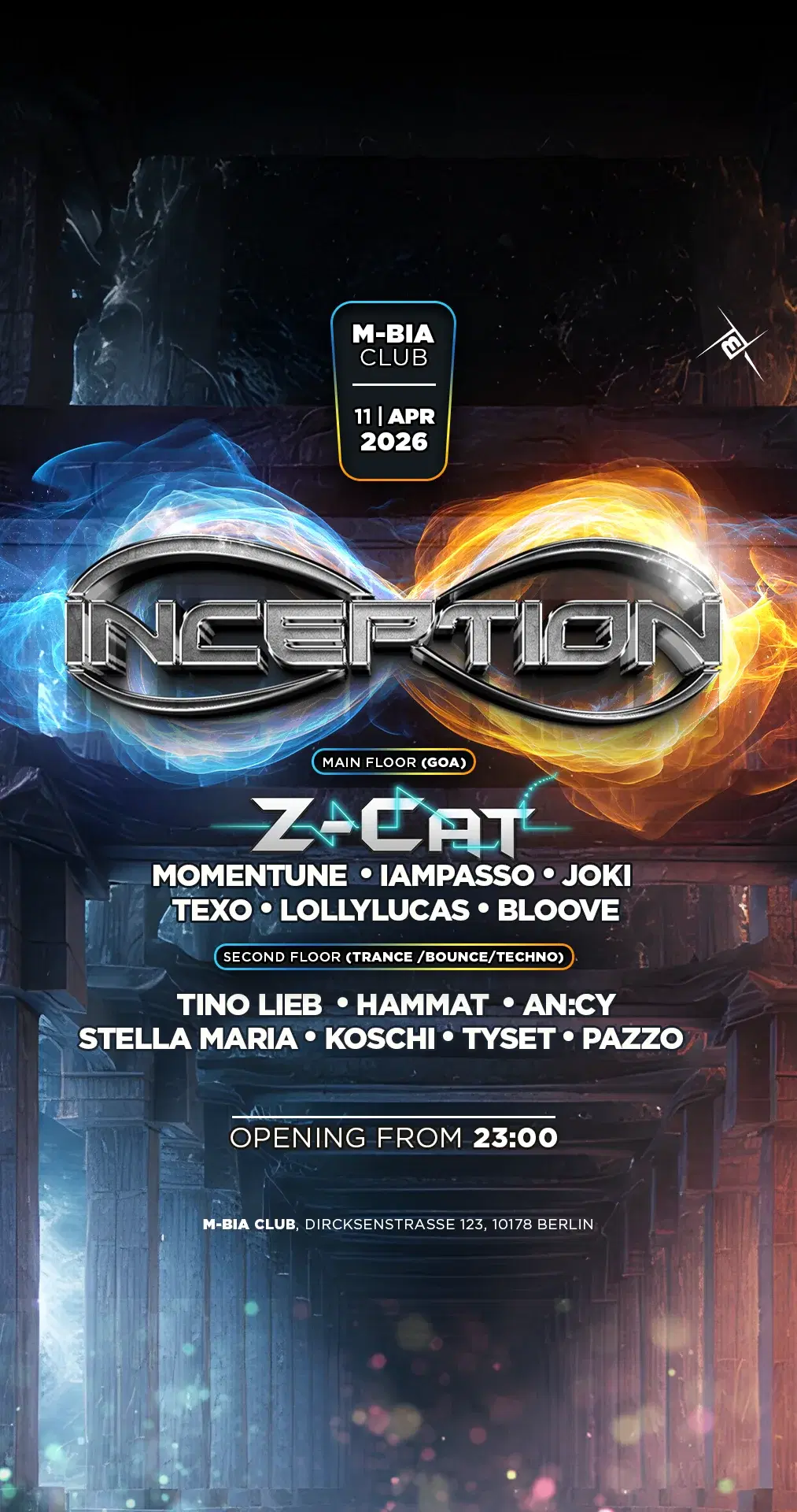 INCEPTION with Z-CAT - 2 Floors - Goa & Techno