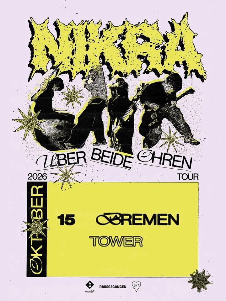 NIKRA • “Über beide Ohren” - Tour 2026 • Bremen • 15.10.26 • Tower Musikclub