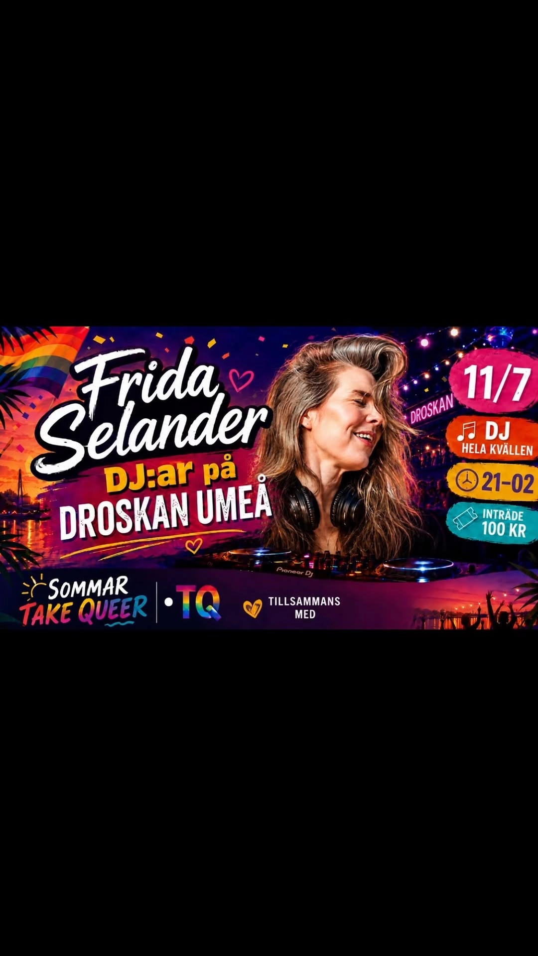 Frida Selander DJ:ar på Droskan Umeå – Sommar Take Queer