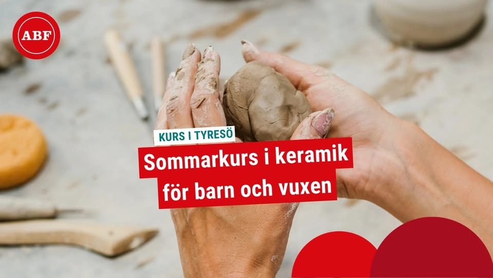 Sommarkurs i keramik för barn (7-13 år) med vuxen, 15-18/6 fm (Tyresö)