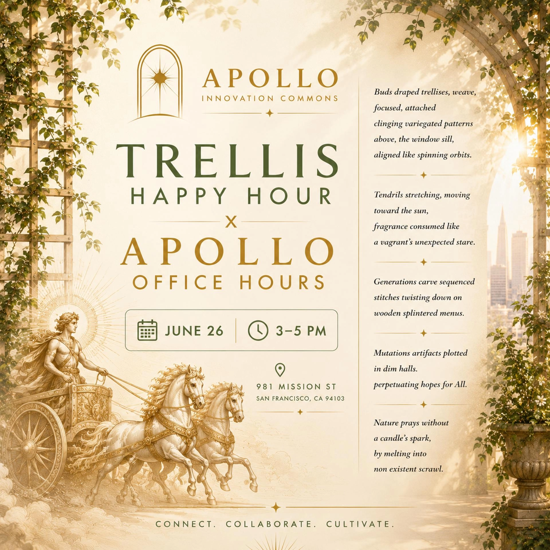 Apollo Office Hours @ Trellis Happy Hour / The Fold SF Afterhours