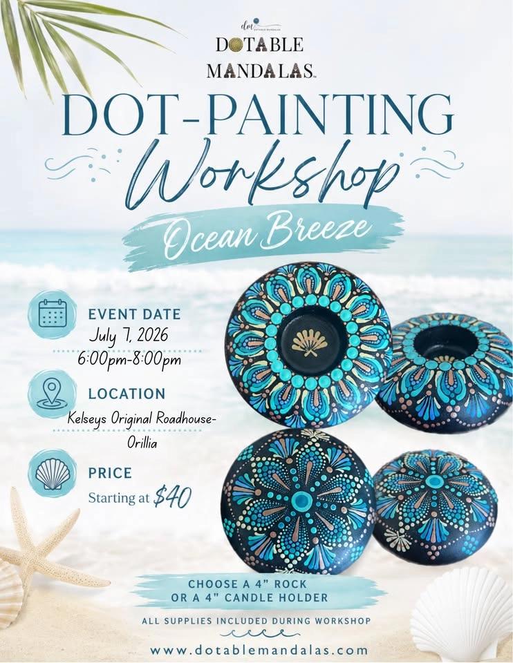 Orillia-Ocean Breeze Dot-Painting Workshop